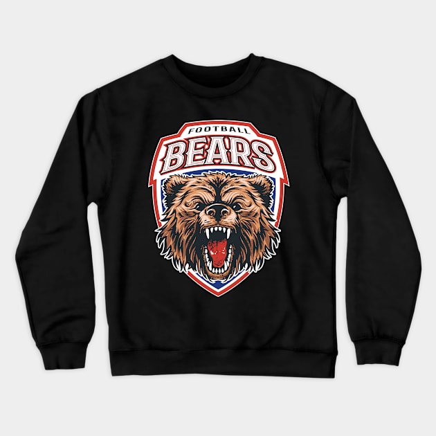 The Gridiron Bear Roar Crewneck Sweatshirt by Life2LiveDesign